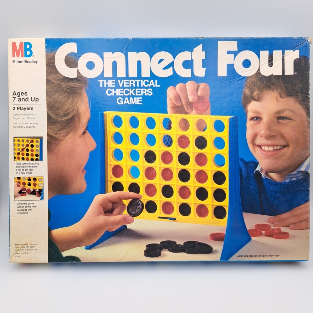 VINTAGE Connect Four COMPLETE Milton Bradley 1986 Kids Children's 80's 90's 4
